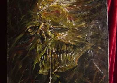 dark art style acrylic artwork on linen canvas